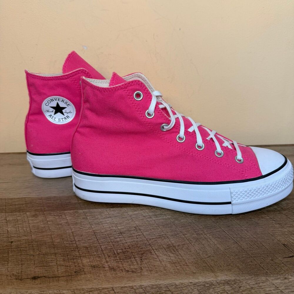 Converse Shoes Womens 10.5 CTAS Lift Platform High Top Sneakers hot pink - Picture 2 of 9